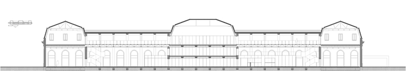 Arquitectura_ Antigua Estación Burgos_ sección proyecto rehabilitación