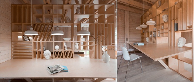 arquitectura, arquitecto, interiorismo, diseño interior, design, Ruetemple, Moscú, taller artístico, espacio de trabajo, madera