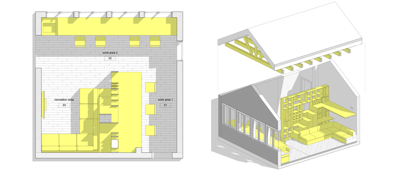arquitectura, arquitecto, interiorismo, diseño interior, design, Ruetemple, Moscú, taller artístico, espacio de trabajo, madera